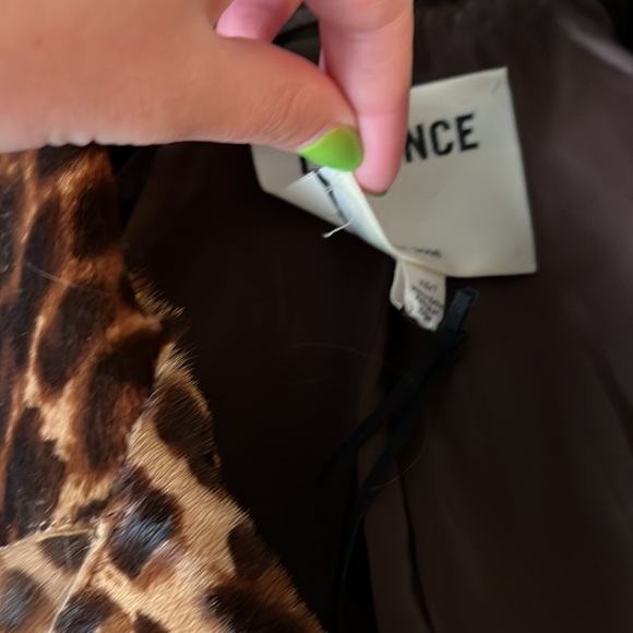 Brand NEW- L’Agence Leopard-Print Goat Hair Biker Jacket - Picture 6 of 8